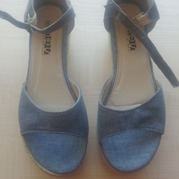 Shoes of Soul Shoes - New in Box gray canvas wedge sandals